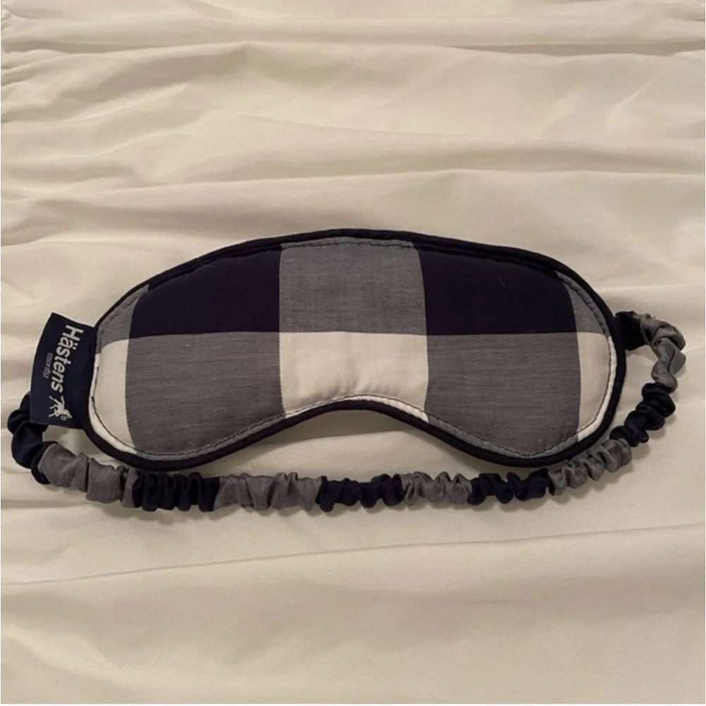 Hästens Blue and White Checkered Sleep Mask